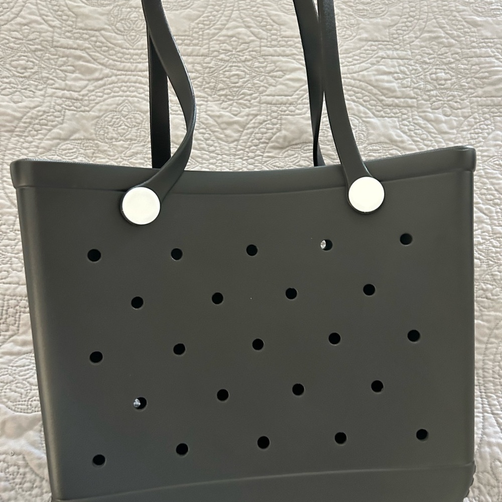 Modern Black Perforated Tote Bag Very Similar to BOGG BAG